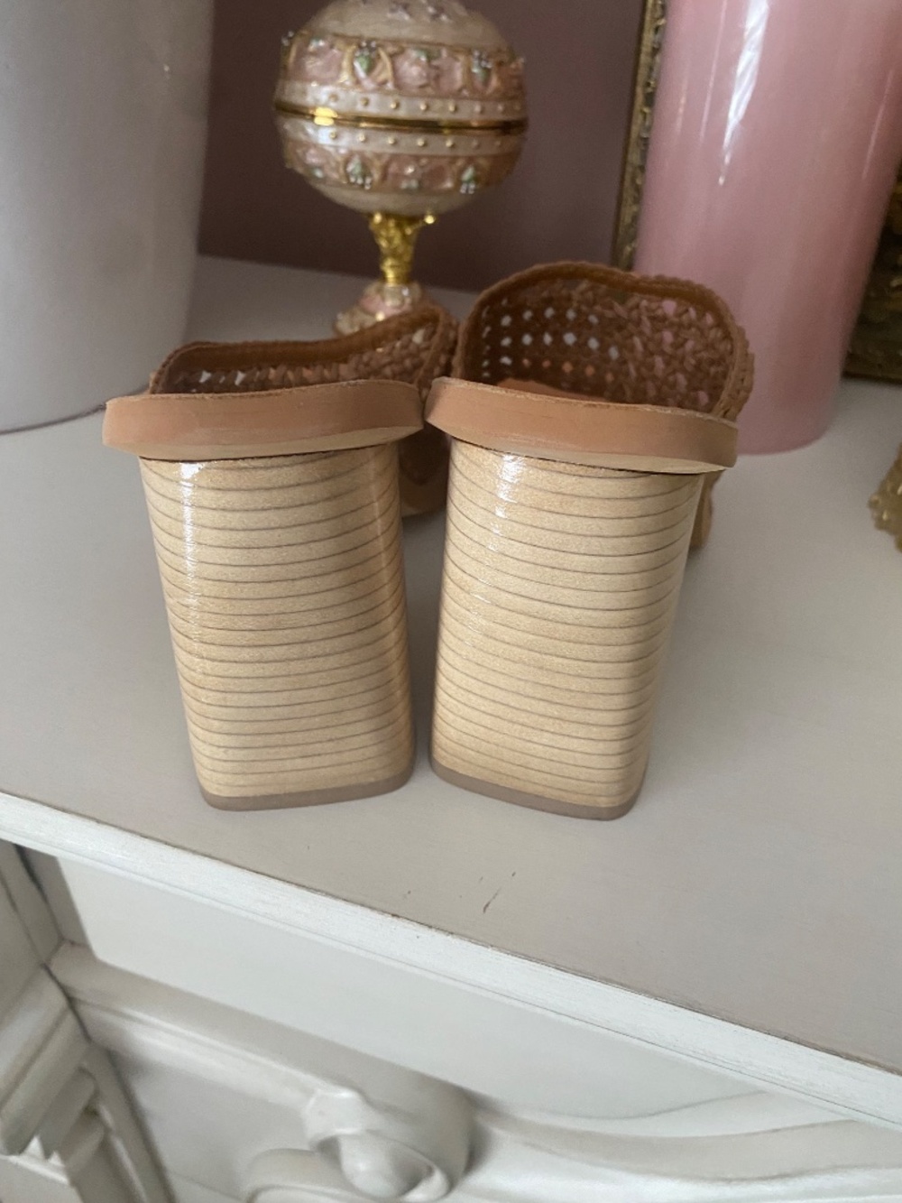 Dolce Vita Tan Brown Sandals Slide Heel 8 - Picture 3 of 5